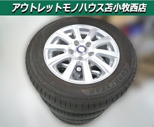 タイヤ付きホイール 4本セット Weds JENEIGE 5H 114.3 +53 6J Goodyear Eagle RV F 195/65R15 1本パンク跡あり 中古 苫小牧西店