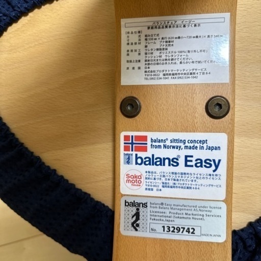 家具 椅子 座椅子　バランスチェアー　イージー　