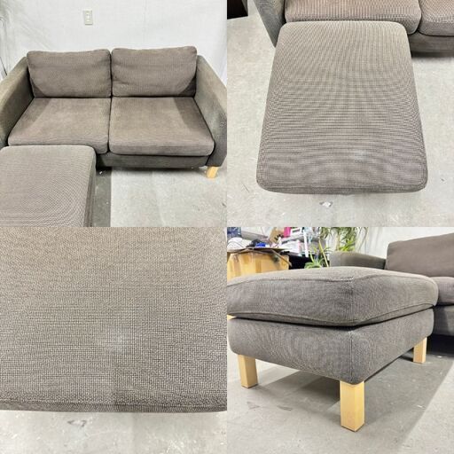 W 15396  IKEA 2人掛けカウチソファ　オットマン付き　KARLSTAD   ◆大阪市内・東大阪市他 5,000円以上ご購入