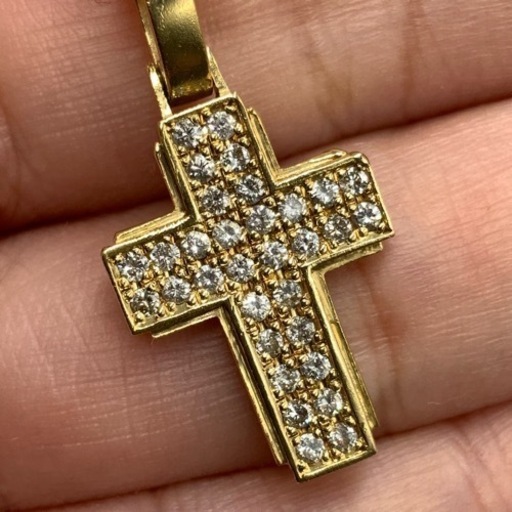 シンパシーオブソウル K18 ダブルクロス ダイヤモンドペンダント 13.7g