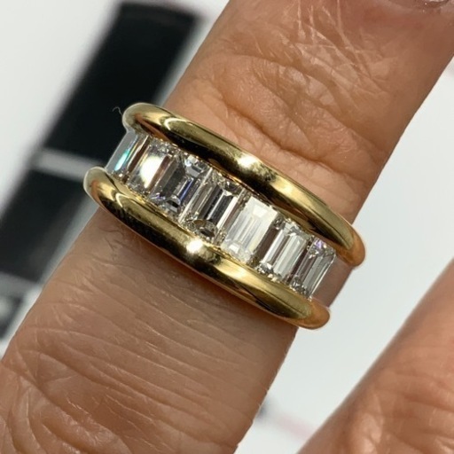 売り切れました。K18 18金　バケットダイヤ　ハーフエタニティ　リング　8.4g 7石　1.45ct 11号