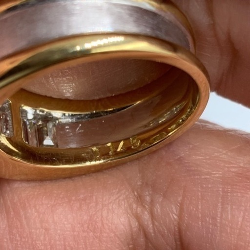 売り切れました。K18 18金　バケットダイヤ　ハーフエタニティ　リング　8.4g 7石　1.45ct 11号