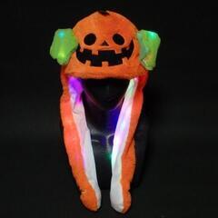 取りに来てくれる方！新品 光るぴょこぴょこ カチュウシャ 帽子 オレンジ かぼちゃおばけ モンスター ガイコツの画像