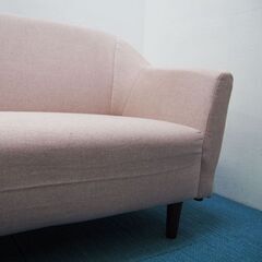 2Pソファ ラブソファ ピンク系カラー 幅126 奥行76 高さ78cm (EA27)の画像