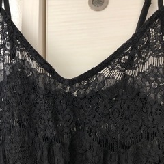 【ＧＵ‼️美品❤️】黒レースロングキャミソールの画像