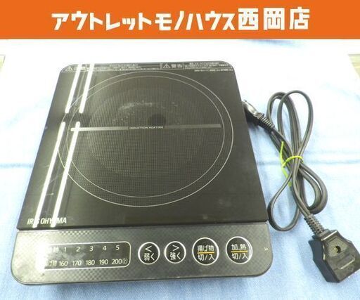 1口 IHクッキングヒーター 2019年製 アイリスオーヤマ IHK-TK6B ブラック IRIS OHYAMA 西岡店