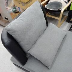 【恵庭】☆中古品☆ニトリ 布張りカウチソファ 幅80cm ポーション2KD GY PayPay支払いOK！の画像
