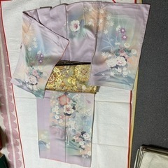 正絹付け下げ訪問着・長襦袢・帯の画像