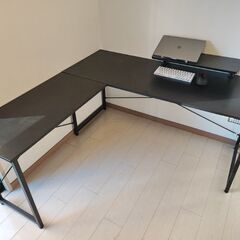 サンワダイレクト パソコンデスク L字型 木製 100-DESK...