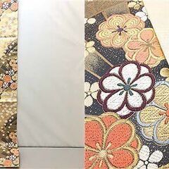 ss5870　袋帯　ゴールド系　花　華やか　桜　刺繍　女性用　和装　礼装　着物　金糸　フォーマル　帯　婦人用　正装　訪問着　さくら　花模様の画像