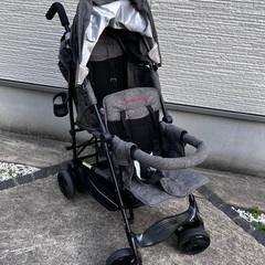 日本育児 DUOシティHOPII グレーデニム 二人乗りベビーカ...
