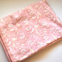 【お取引中】綿毛布/花柄ピンク桃色/中古/25122023