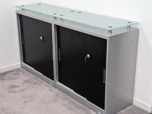 オカムラ VS収納　3枚引違い書庫 下置用 8VS75L+8VSBZZ-Z637 2個セット