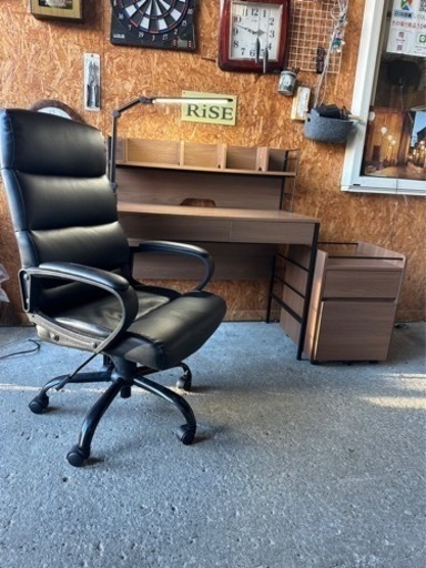 超美品！デスクセット　デスク、イス、キャビネットセット　男前インテリア