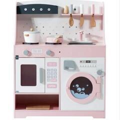 【新品】木製ままごとキッチン　付属品付