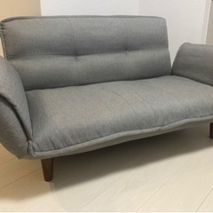 【無料】　2人掛けソファ　グレー　