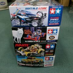 ミニ四駆　未組立 4台セット アバンテMk3アズール オオカミ2　サニーシャトル　アバンテJr.イエロースペシャル　限定車 ポリカボディー含む　引退の画像
