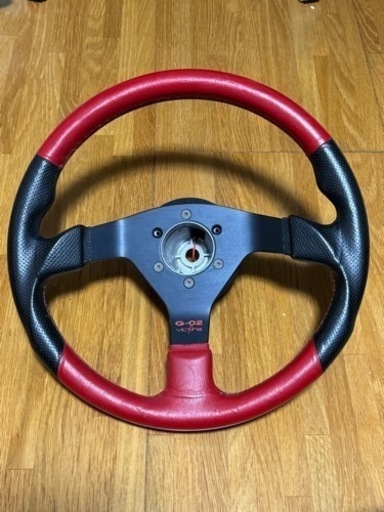 (お取り引き中)当時物　VICTORIA レッド&ブラック　レザーステアリング