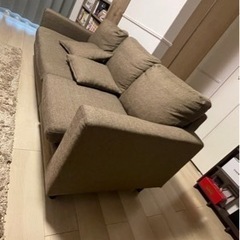 ソファ　2.5人掛け　オットマン付き　ブラウンの画像