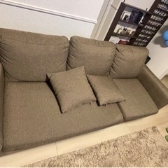 ソファ　2.5人掛け　オットマン付き　ブラウンの画像