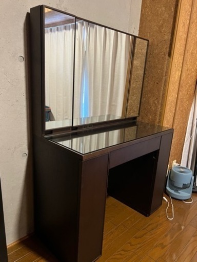 ドレッサー 鏡面台 3面鏡　鏡裏全収納