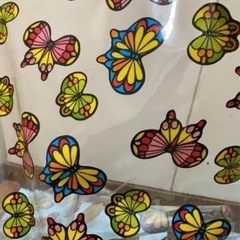 昭和レトロ】レトロポップ 蝶々柄 レジャーシート  希少  レアの画像