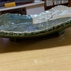 【新品】美濃焼き  織部焼 龍峰窯 手描き 桜 大皿 角皿の画像