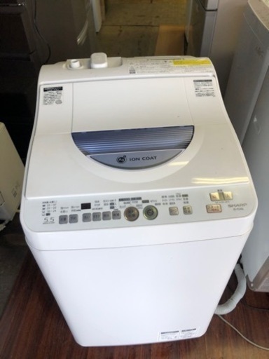 北九州市内配送無料　保証付き　シャープ SHARP ES-TG55L-A [たて型洗濯乾燥機（5.5kg） ブルー系]