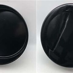 ss5875　津軽塗　茶櫃　唐塗　丸型　茶びつ　艶仕上げ　漆器　茶道具　茶器入れ　収納　容器　光沢　鏡面　旅館にあるの画像