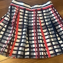 プチバトー チェックプリーツスカート 女児8y/128cm