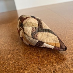 手縫いパッチワークのボート型のポーチの画像