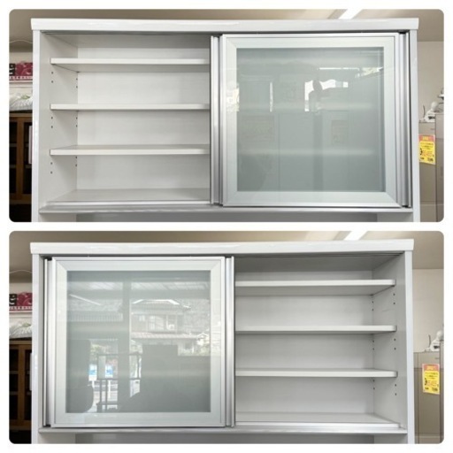 【超美品‼️】 古賀家具工業 120cm幅キッチンボード 食器棚 収納家具 木目調ブラウン♪