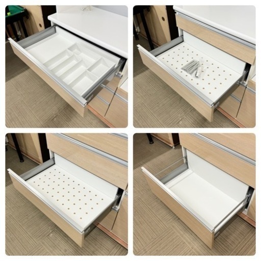 【超美品‼️】 古賀家具工業 120cm幅キッチンボード 食器棚 収納家具 木目調ブラウン♪