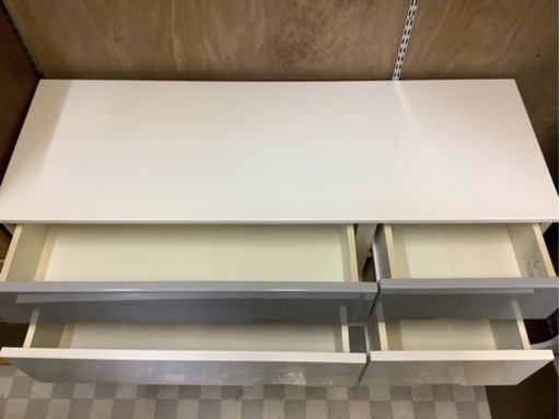 【リサイクルサービス八光    幅1195【マルミツ】4段チェスト《グレー×ホワイト》DS-44NUV