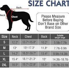 新品　地震時防災着として犬用中綿防寒着ジャケットサイズ2XL（首回り41.91cm胸囲50〜58cm首の付け根から尻尾の付け根までが41.91cm適正体重8.5〜10.5kgです）の画像