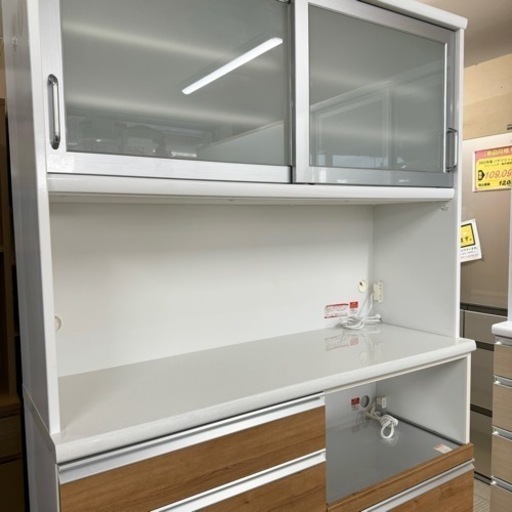 【超美品‼️】日本製♪ ユーアイ 135cm幅キッチンボード 食器棚 収納家具 木目調ブラウン♪