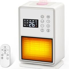 セラミックヒーター 【レーダーセンサー·8H加湿】 電気ファンヒ...