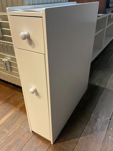 隙間にフィット　ぼん家具　トイレラック　ホワイト