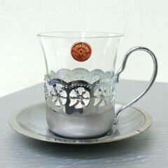昭和レトロ 未使用保管品 Pearl Silver カップ＆ソーサー 6客セット JAPAN SILVER 札幌市 清田区 平岡の画像