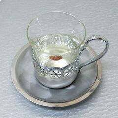 昭和レトロ 未使用保管品 Pearl Silver カップ＆ソーサー 6客セット JAPAN SILVER 札幌市 清田区 平岡の画像