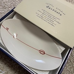新品　中皿　セット　赤青の画像
