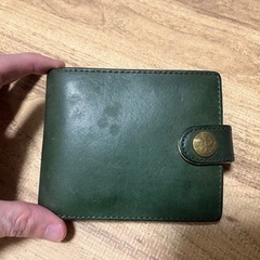 【革財布】グリーンのビンテージ二つ折り財布