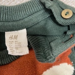 80cm h&m キツネ　fox ニット　トレーナーの画像