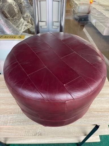 丸椅子 スツール コンパクト ワインレッド オットマン