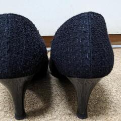 黒　パンプス　ツイード素材　美品