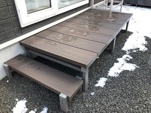 【お渡し決定】DCM 人工木ウッドデッキ 2台＋ステップ