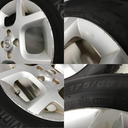 ＜スタッドレス・ホイール 4本＞ 175/65R15 クムホ 2017年製 80〜85%  15X5.5J 日産 キューブ Z11 4H -100