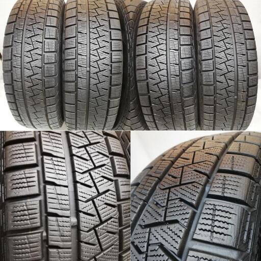 ＜スタッドレスタイヤ・ホイール 4本＞ 175/65R15 ピレリ 85% 2016年製   15X5J ミツビシ純正 4H -100 アクア ヴィッツ