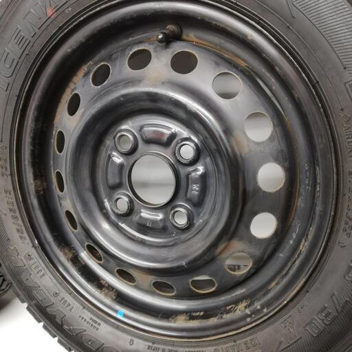 ＜スタッドレスタイヤ & ホイール 4本＞ 155/65R13 グッドイヤー 2016年製 95％   13x4.00B トヨタ製 4H -100 軽自動車