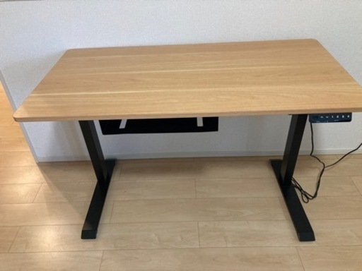 電動昇降式デスク 机下棚付き